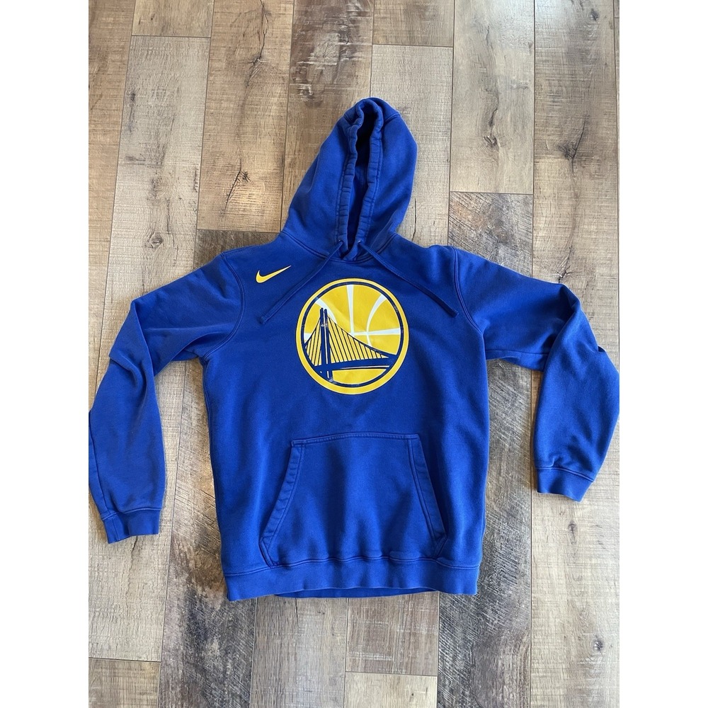 Golden State Warriors Hoodie Men L Blue Nike Pullover Sweatshirt NBA Basketball